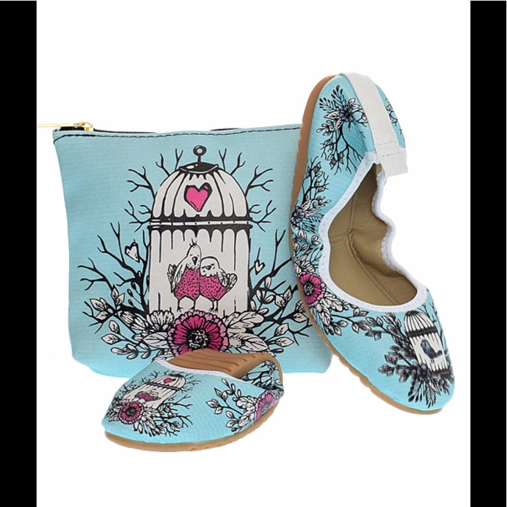 Blue & Pink Bird Cage Ballet Flat